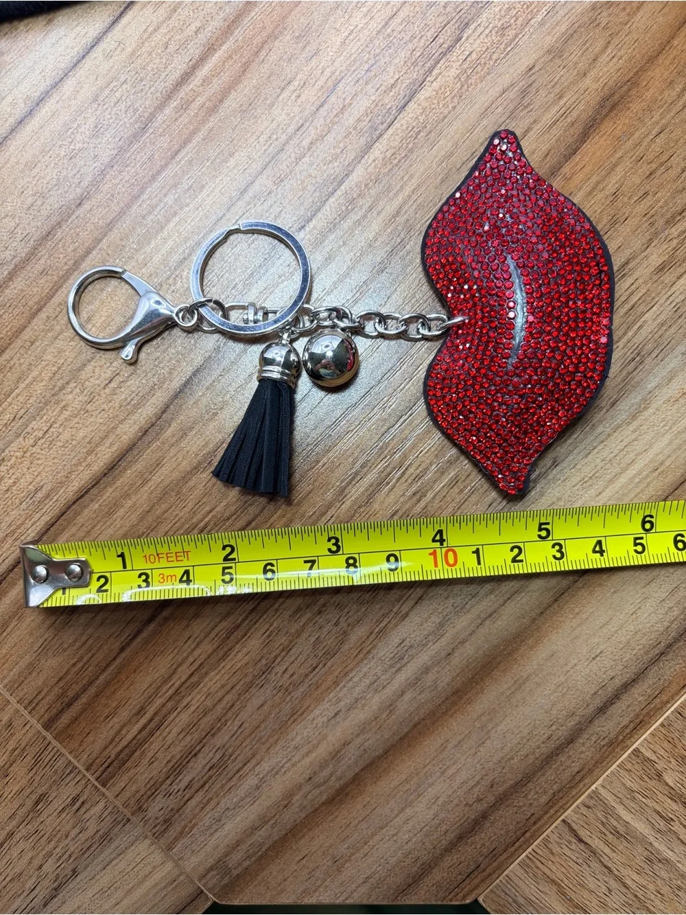 Red Crystal Lip Keychain Charm